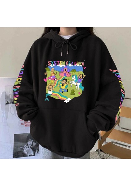 Systeam Of A Down Baskılı Oversize Hoodie