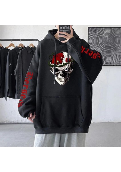 Anime Bersek Baskılı Oversize Hoodie