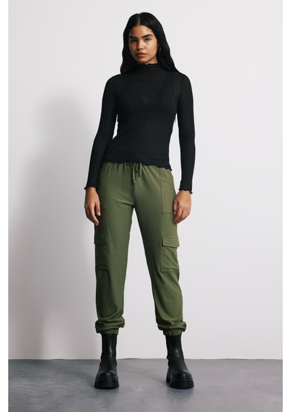 Kargo Cep Comfort Fit Dökümlü Jogger