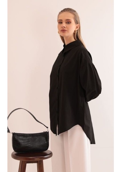 Oversize Düğme Detay Gömlek