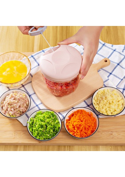 Ipli El Rondosu 5 Çelik Bıçaklı Büyük Boy Sebze Meyve Et Soğan Doğrayıcı Blender Rende Pembe fırsatları