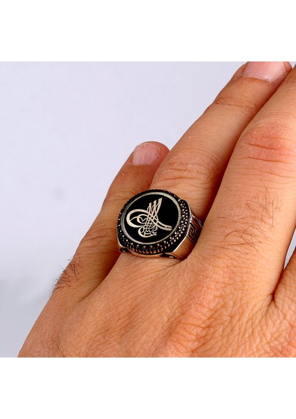 925 Ayar Gümüş Oval Tuğra Model Erkek Yüzük modelleri