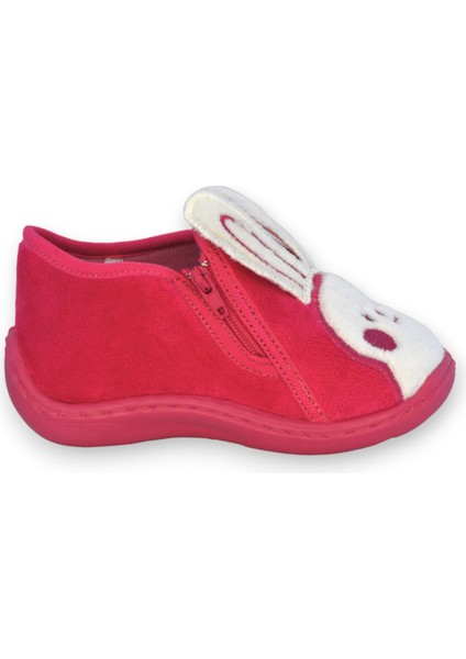 Tavşan Nakışlı Fuşya Kız Çocuk Fermuarlı PANDUF-F-742 fırsatları