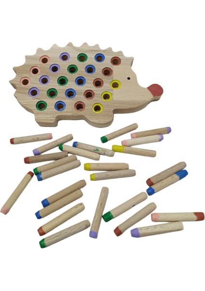 Eğitici Ahşap Oyuncak Kirpi Zihin Geliştirici Boyalı Renk Çeşitli Bul Tak Hayvan Figürü Oyuncak fiyatları