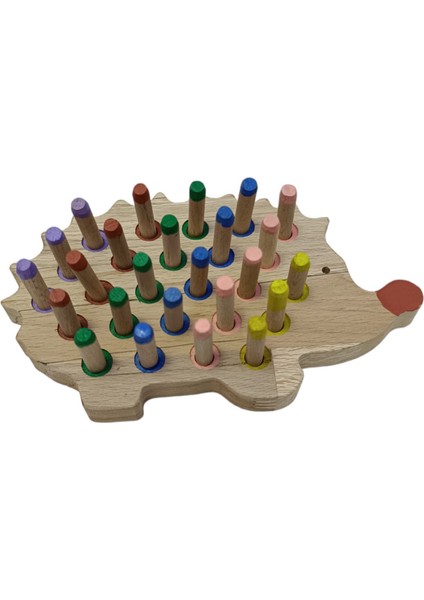 Eğitici Ahşap Oyuncak Kirpi Zihin Geliştirici Boyalı Renk Çeşitli Bul Tak Hayvan Figürü Oyuncak modelleri