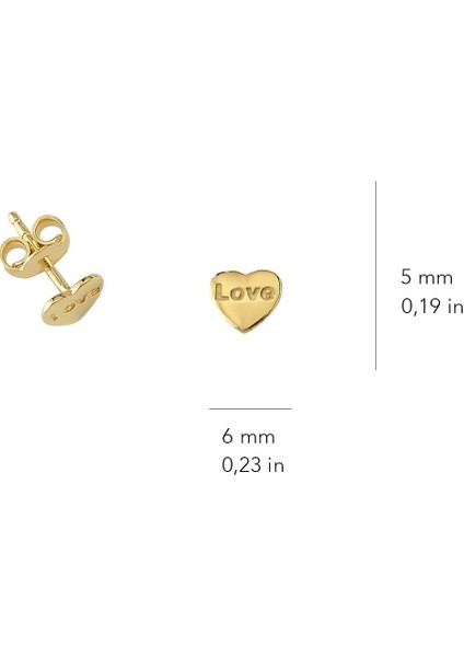 14 Ayar Love Yazılı Kalp Altın Küpe fiyatları