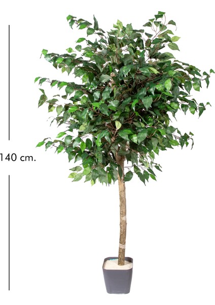 Yapay Ficus Ağacı Tek Gövde Yeşil 140 Cm.