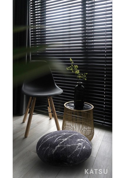 Black Marble-Siyah Mermer Yastık-Minder