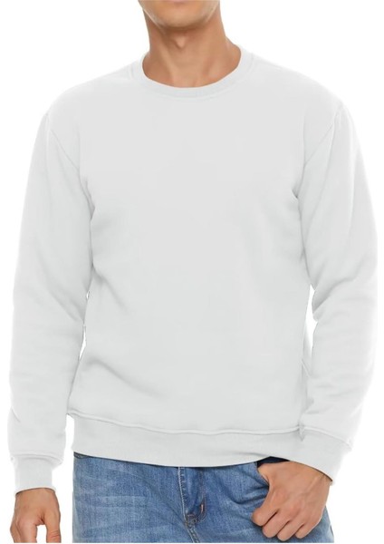 Ghassy Co. Erkek Ultra Termal Sherpa Peluş Astarlı Bisiklet Yaka Sweatshirt