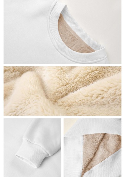 Erkek Ultra Termal Sherpa Peluş Astarlı Bisiklet Yaka Sweatshirt fırsatları