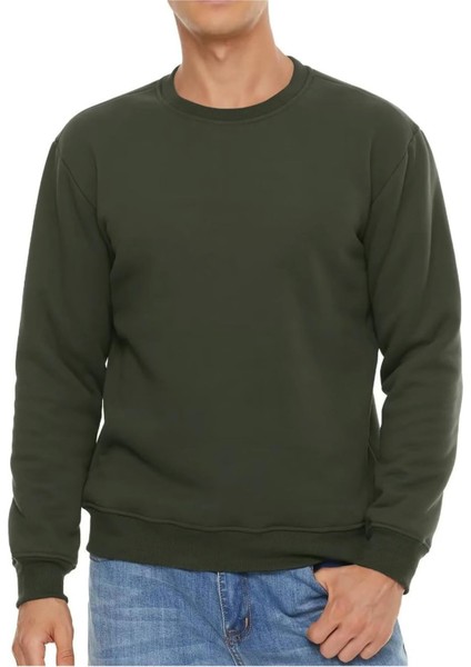Erkek Ultra Termal Sherpa Peluş Astarlı Bisiklet Yaka Sweatshirt modelleri