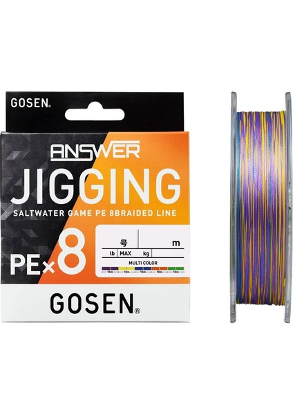 Jigging Answer Pe 8 Örgü Ipi 300MT Multi Color