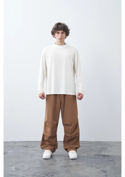 Camel Oversizse Paraşüt Pantolon