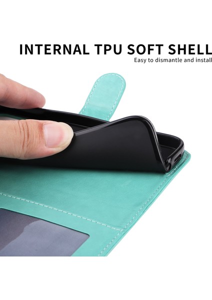 iPhone 13 Pro Max ile Uyumlu Sunflower Kabartmalı Pu Deri Cüzdan Kılıf Kart Yuvaları ve Kickstand ile Çevirmeli Koruyucu Telefon Kapağı (Yurt Dışından)