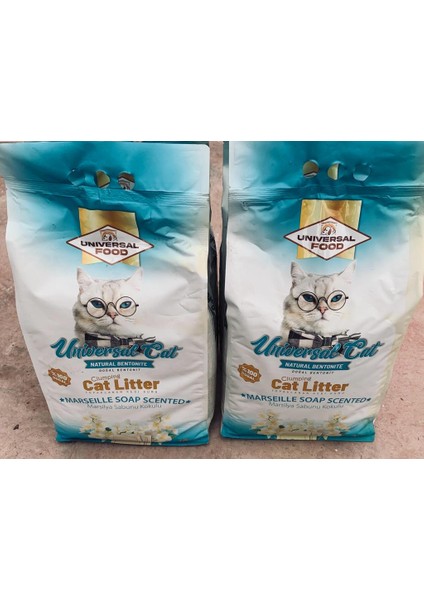 Marsilya Kokulu Topaklaşan Kedi Kumu 10 L x 2 Adet (Süper Topaklanan , Bentonitli, Kokusuz Kedi Kumu )