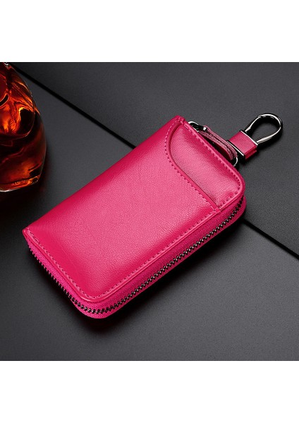 Hakiki Deri Araba Anahtarı Tutucu Kart Sahibi Erkek Çok Fonksiyonlu Anahtarlık Moda Kadın Anahtar Çantası (Yurt Dışından)