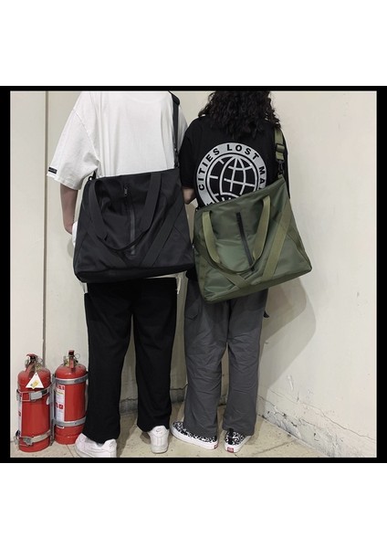 Hong Kong Modaya Uygun Serin Motosiklet Unisex Dokuma Büyük Çanta Rahat Omuz Çantası (Yurt Dışından) modelleri
