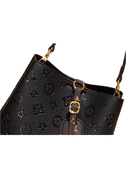 Yeni Moda Kabartmalı Çapraz Vücut Büyük Kapasiteli Kova Çantası Retro Baskılı Çanta (Yurt Dışından) modelleri