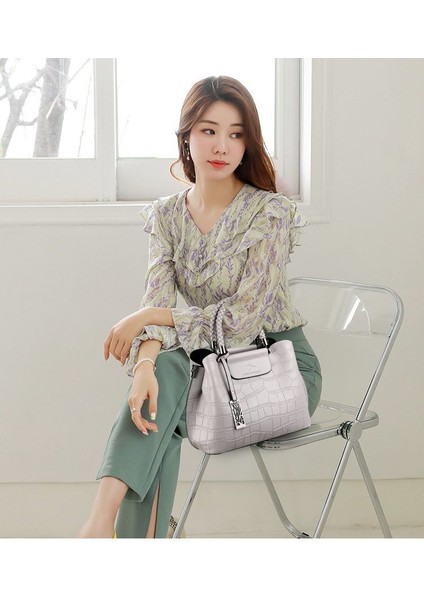 Yeni Kore Tarzı Kadın Taşınabilir Omuz Crossbody Çanta Rahat Büyük Kapasiteli Çok Cepli Anne Çantası (Yurt Dışından)