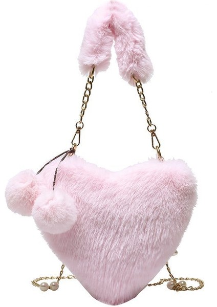 Aşk Çantası Taklit Rex Tavşan Peluş Kadın Çanta Omuz Crossbody Peluş (Yurt Dışından)