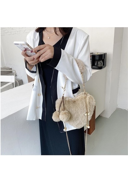 Aşk Çantası Taklit Rex Tavşan Peluş Kadın Çanta Omuz Crossbody Peluş (Yurt Dışından) indirimleri