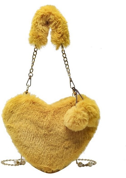 Aşk Çantası Taklit Rex Tavşan Peluş Kadın Çanta Omuz Crossbody Peluş (Yurt Dışından)