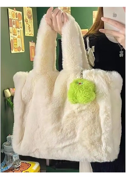 Çanta Sevimli Çanta Kadın Sonbahar ve Kış Yeni Çok Yönlü Basit Peluş Çanta Tote Çanta Alışveriş Çantası Omuz Çantası (Yurt Dışından) fiyatları