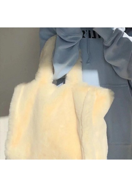 Çanta Sevimli Çanta Kadın Sonbahar ve Kış Yeni Çok Yönlü Basit Peluş Çanta Tote Çanta Alışveriş Çantası Omuz Çantası (Yurt Dışından) fırsatları
