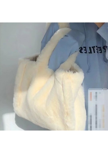 Çanta Sevimli Çanta Kadın Sonbahar ve Kış Yeni Çok Yönlü Basit Peluş Çanta Tote Çanta Alışveriş Çantası Omuz Çantası (Yurt Dışından) indirimleri