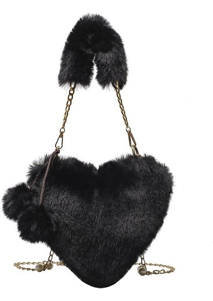 Aşk Çantası Taklit Rex Tavşan Peluş Kadın Çanta Omuz Crossbody Peluş (Yurt Dışından)