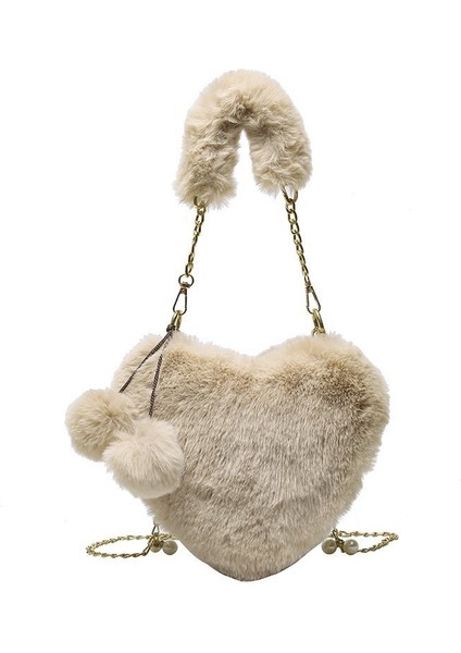 Aşk Çantası Taklit Rex Tavşan Peluş Kadın Çanta Omuz Crossbody Peluş (Yurt Dışından)