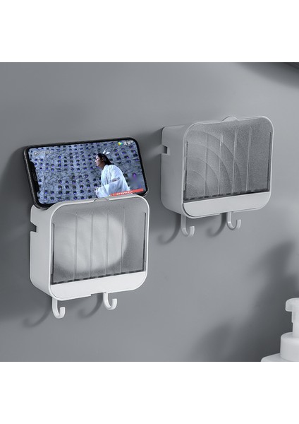 Duvara Monte Dikey Toz Geçirmez Drenaj Sabunu Kapaklı Kutu, Banyo Yaratıcı Depolama Sabunluk, Yumruksuz Açılır Kapanır Sabunluk (Yurt Dışından) modelleri