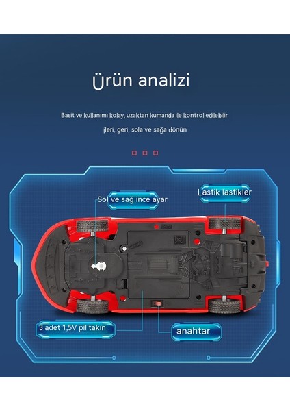 Çocuk Uzaktan Kumandalı Araba Oyuncak Dört Tekerlekten Çekişli Çocuk Spor Araba Dört Yönlü Elektrikli Oyuncak Araba Modeli (Yurt Dışından)