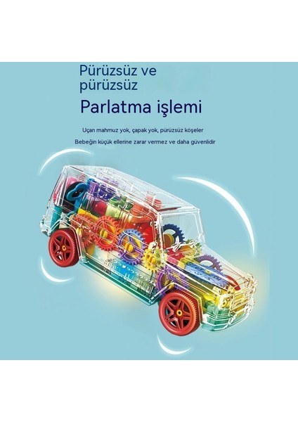 Yeni Şeffaf Dişli Off-Road Araç Pikap Evrensel Hafif Müzik Simülasyon Çocuk Oyuncak (Yurt Dışından)