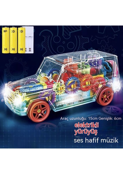 Yeni Şeffaf Dişli Off-Road Araç Pikap Evrensel Hafif Müzik Simülasyon Çocuk Oyuncak (Yurt Dışından)