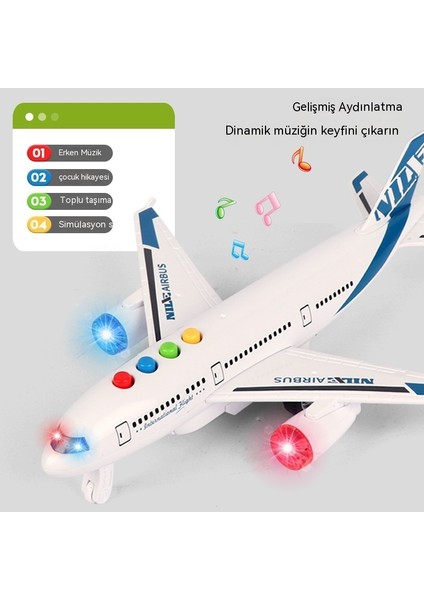 Çocuk Uçak Oyuncak Büyük Simüle Yolcu Uçağı Modeli Çocuğun Oyuncak Araba Aydınlık Atalet Oyuncak (Yurt Dışından)