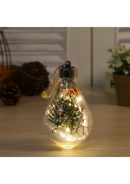 Yeni Noel Dekorasyonu Simülasyon Ampul Noel Ağacı Süsleme Kolye LED Şeffaf Noel Topu Beş Parçalı Set (Yurt Dışından)