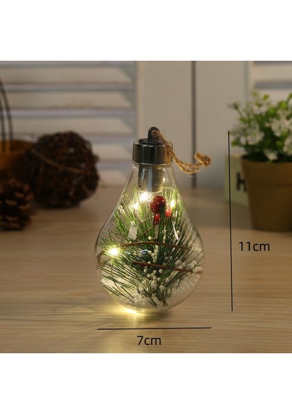 Yeni Noel Dekorasyonu Simülasyon Ampul Noel Ağacı Süsleme Kolye LED Şeffaf Noel Topu Beş Parçalı Set (Yurt Dışından)