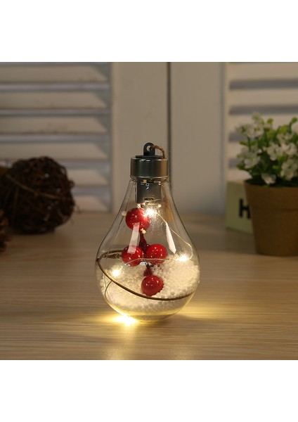 Yeni Noel Dekorasyonu Simülasyon Ampul Noel Ağacı Süsleme Kolye LED Şeffaf Noel Topu Beş Parçalı Set (Yurt Dışından)
