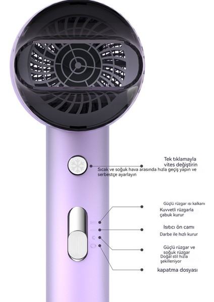 110V Saç Kurutma Makinesi Ev Saç Kurutma Makinesi Mavi Işık Yüksek Güçlü Saç Kurutma Makinesi (Yurt Dışından)