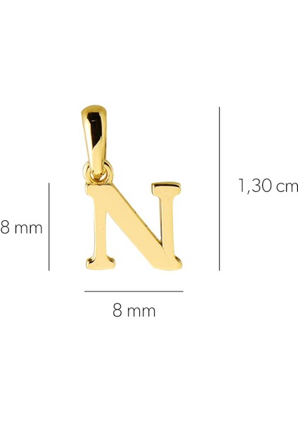 14 Ayar Altın N Harfi Kolye Ucu 0,44 gr fiyatları
