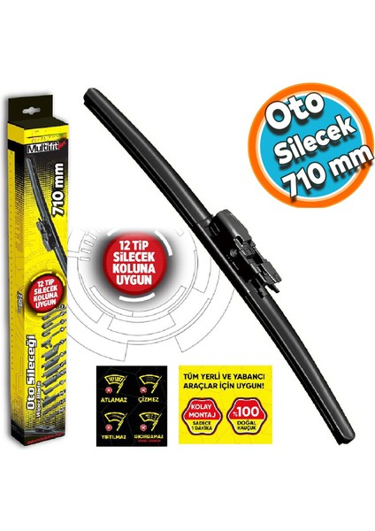 Multifit Araba Araç Otomobil Oto Ön Cam Arka Cam Silecek Muz Sileceği 710 mm 39691