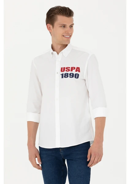 U.S. Polo Assn. Erkek Beyaz Gömlek Desenli 50272101-VR013