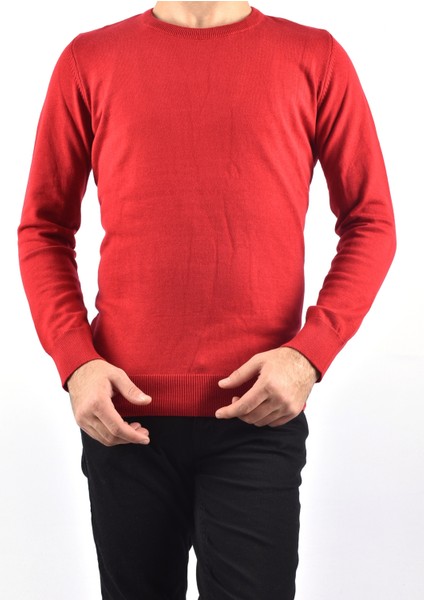 R22920 Triko Bisiklet Yaka Kazak /kırmızı/m fırsatları