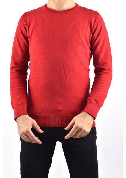 R22920 Triko Bisiklet Yaka Kazak /kırmızı/m indirimleri