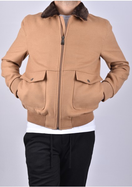 71128 Yaka Kürklü Mont/camel/l indirimleri