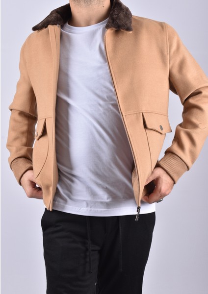 71128 Yaka Kürklü Mont/camel/xl fiyatları
