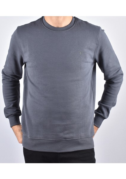 R2247 Pamuk Bisiklet Yaka Sweat /antrasit/m