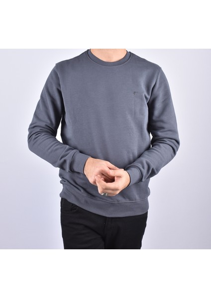 R2247 Pamuk Bisiklet Yaka Sweat /antrasit/m