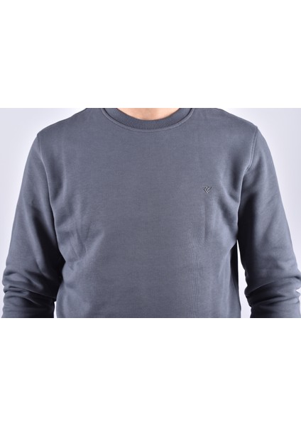 R2247 Pamuk Bisiklet Yaka Sweat /antrasit/m